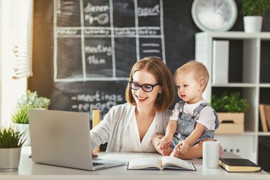 Working from Home Mum and Baby