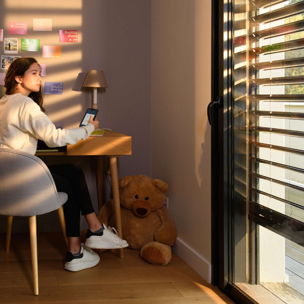 roller shutter closing in a kitchen